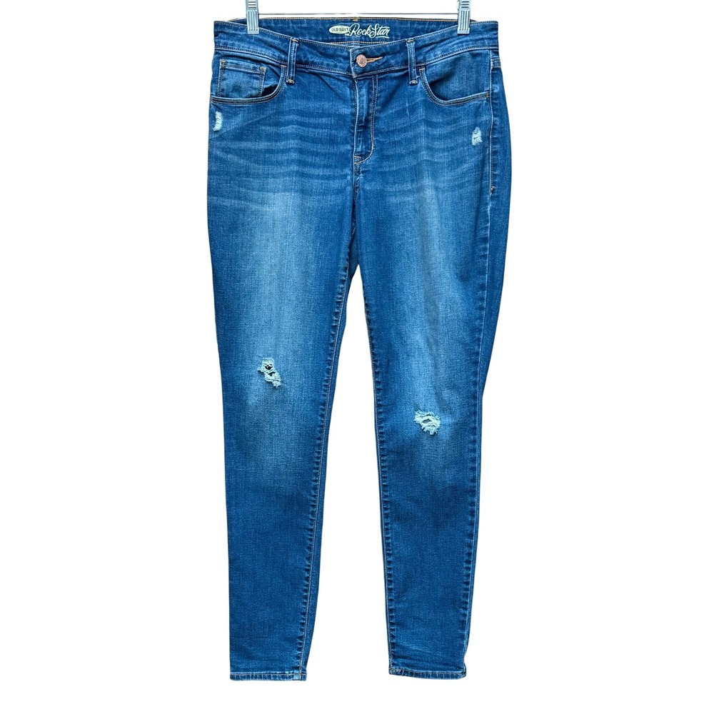 Old Navy Rockstar Midrise Supper Skinny Women 10 Jeans Grunge Western Minimalist